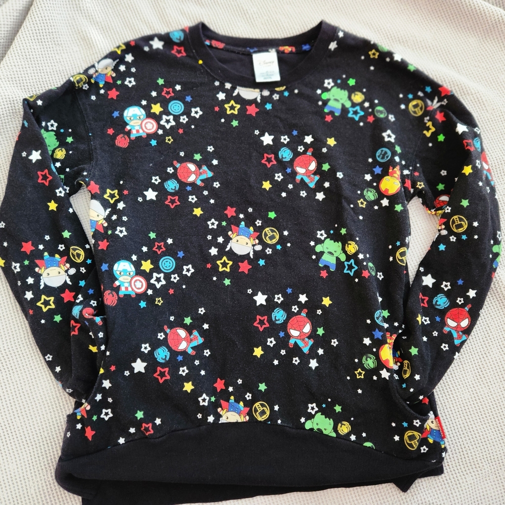 Colorful Star and Character Print Sweatshirt